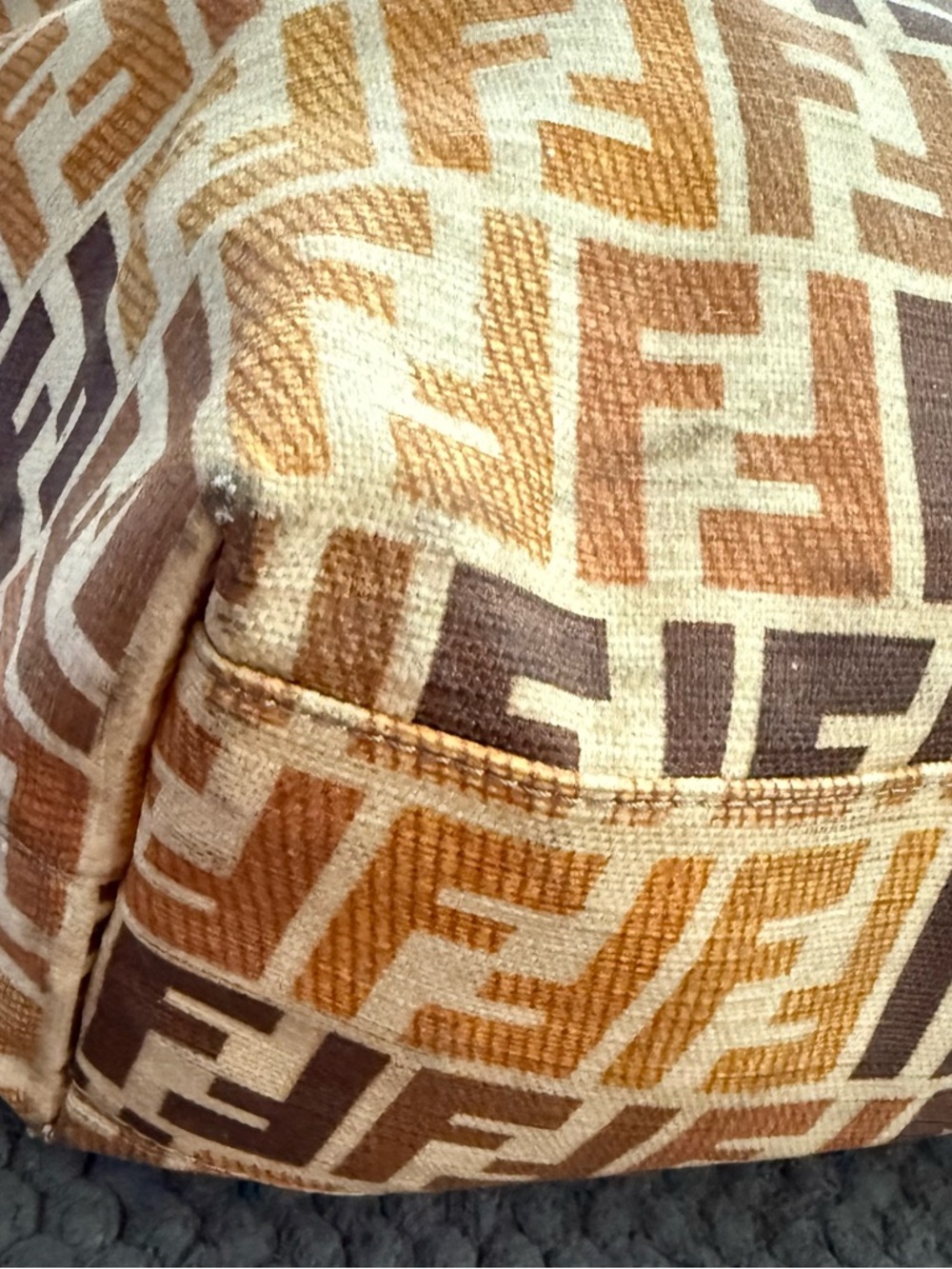 Fendi Tan & Brown FF Logo Tote Bag - Picture 6 of 16